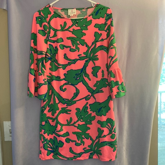 Julie Brown womens size small dress, with a bright pink, and green pattern - Picture 1 of 5